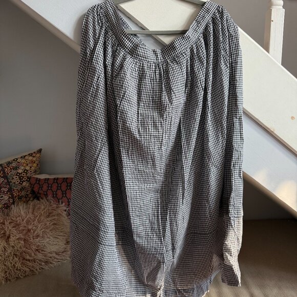 Gap × DÔEN Gingham Midi Skirt XL - White & Navy - Picture 4 of 5